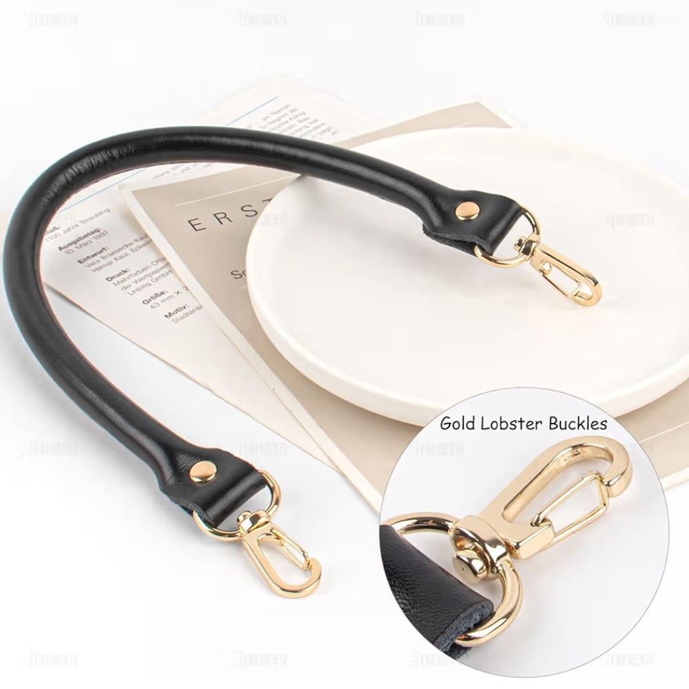 Leather Replacement Handles Purses Straps Black H… - image 5